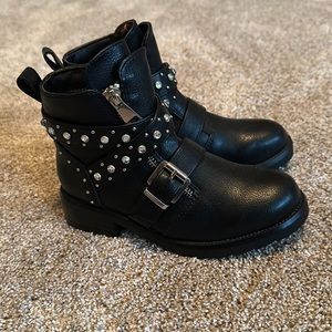 Black Steve Madden Biker Boots with Studs